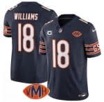 Chicago Bears #18 Caleb Williams Navy 2025 F.U.S.E. With 1-Star C Patch And VMH Patch Vapor Untouchable Limited Football Stitched Jersey