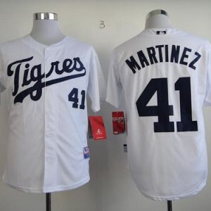 Tigers #41 Victor Martinez White "Los Tigres" Stitched Jersey