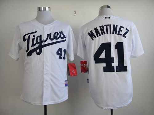 Tigers #41 Victor Martinez White "Los Tigres" Stitched Jersey