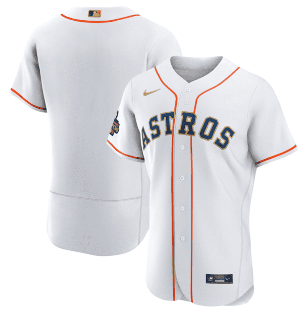 Houston Astros Blank White 2023 Gold Collection With World Serise Champions Patch Stitched Jersey