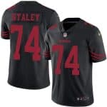 49ers #74 Joe Staley Black Stitched Limited Rush Nike Jersey