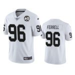 Raiders #96 Clelin Ferrell White 60th Anniversary Vapor Limited Stitched 100th Season Jersey