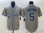 Los Angeles Dodgers #5 Freddie Freeman Gray Cool Base Stitched Jersey