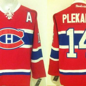 Canadiens #14 Tomas Plekanec Stitched Red New CH Jersey