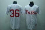 Mitchell And Ness Phillies #36 Robin Roberts Stitched White Red Strip Jersey