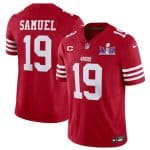 San Francisco 49ers #19 Deebo Samuel Red 2024 F.U.S.E. Super Bowl LVIII Patch And 1-Star C Patch Vapor Untouchable Limited Stitched Jersey