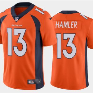 Denver Broncos #13 KJ Hamler Orange Vapor Untouchable Limited Stitched Jersey