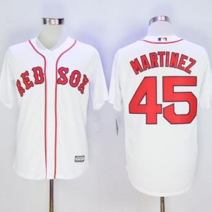 Red Sox #45 Pedro Martinez White Alternate Home New Cool Base Stitched Jersey