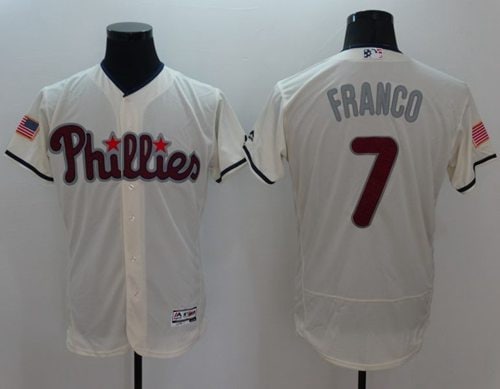 Phillies #7 Maikel Franco Cream Fashion Stars Stripes Flexbase Authentic Stitched Jersey