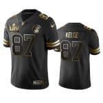 Kansas City Chiefs #87 Travis Kelce Black Golden Super Bowl LV Vapor Limited Stitched Jersey