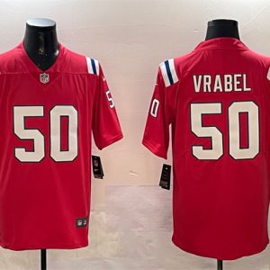 New England Patriots #50 Mike Vrabel Red Vapor Limited Stitched Jersey
