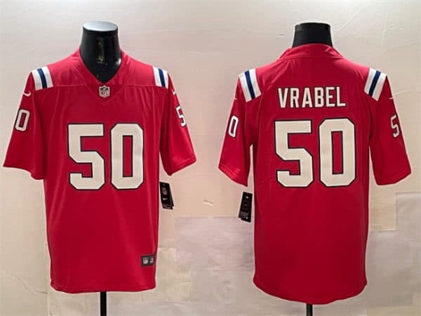 New England Patriots #50 Mike Vrabel Red Vapor Limited Stitched Jersey
