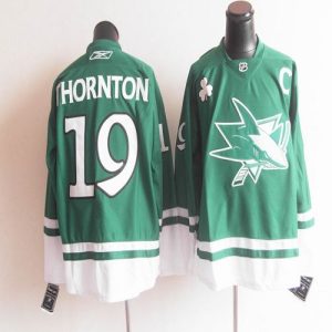 Sharks St Patty's Day #19 Joe Thornton Teal Stitched Jersey