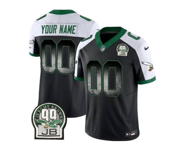 Philadelphia Eagles Custom Black White 2023 F.U.S.E. Throwback Vapor Untouchable Limited Stitched Jersey