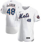New York Mets White #48 Jacob DeGrom 2020 Flex Base Stitched Jersey