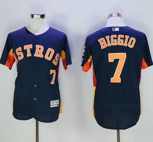 Astros #7 Craig Biggio Navy Blue Flexbase Authentic Collection Stitched Jersey