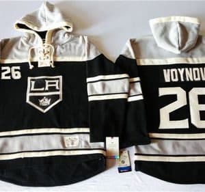 Kings #26 Slava Voynov Black Sawyer Hooded Sweatshirt Stitched Jersey