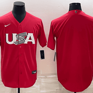 USA Blank 2023 Red World Classic Stitched Jersey