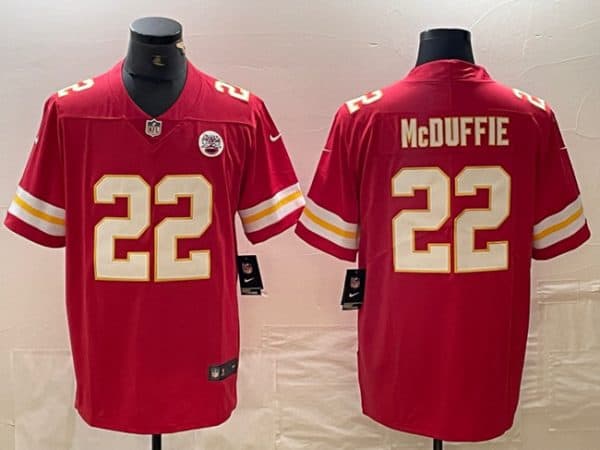Kansas City Chiefs #22 Trent McDuffie Red Vapor Untouchable Limited Stitched Jersey