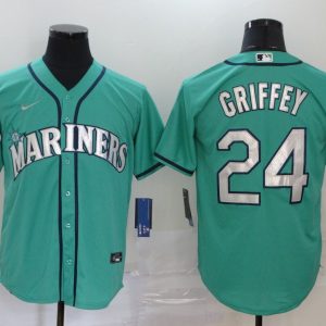 Seattle Mariners #24 Ken Griffey Aqua Cool Base Stitched Jersey