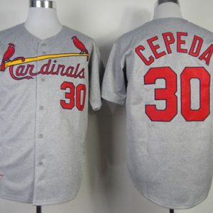 Mitchell And Ness 1967 Cardinals #30 Orlando Cepeda Grey Throwback Stitched Jersey