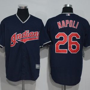 Indians #26 Mike Napoli Navy Blue New Cool Base Stitched Jersey