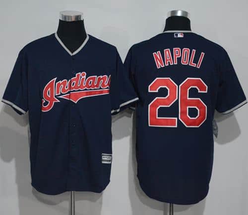 Indians #26 Mike Napoli Navy Blue New Cool Base Stitched Jersey