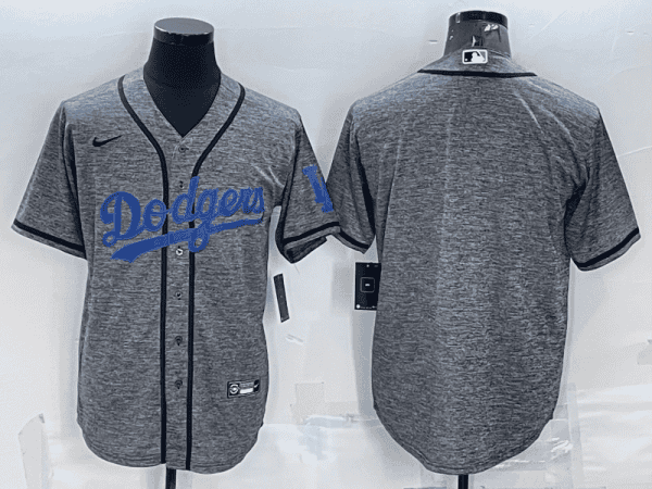 Los Angeles Dodgers Blank Grey Cool Base Stitched Jersey