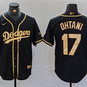 Los Angeles Dodgers #17 Shohei Ohtani Black Gold World Series Champions Cool Base Stitched Jersey