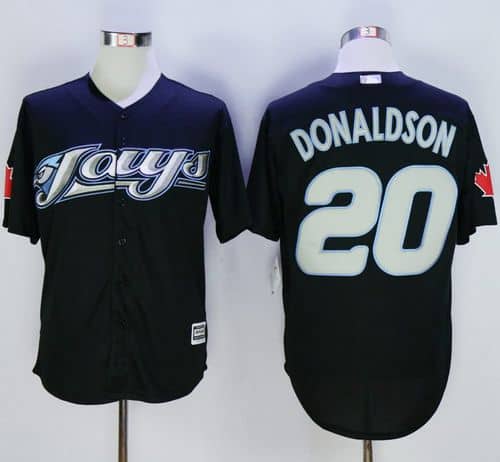 Blue Jays #20 Josh Donaldson Black New Cool Base Stitched Jersey