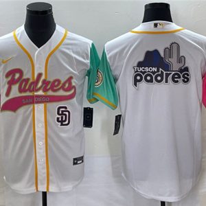 San Diego Padres White Team Big Logo City Connect Cool Base With Patch Stitched Jersey