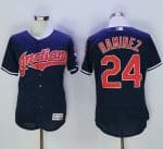 Indians #24 Manny Ramirez Navy Blue Flexbase Authentic Collection Stitched Jersey