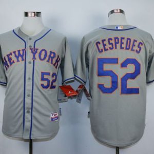 Mets #52 Yoenis Cespedes Grey Road Cool Base Stitched Jersey