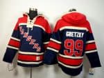 Rangers #99 Wayne Gretzky Navy Blue Sawyer Hooded Sweatshirt Stitched Jersey