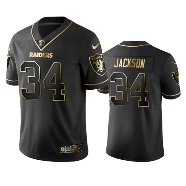 Raiders #34 Bo Jackson Black 2019 Golden Edition Limited Stitched Jersey