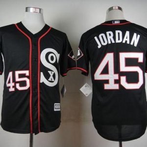 White Sox #45 Michael Jordan Black New Cool Base Stitched Jerseys
