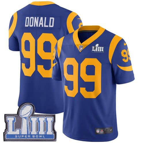 Los Angeles Rams #99 Aaron Donald Royal Blue Super Bowl LIII Vapor Untouchable Limited Stitched Jersey