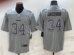 Las Vegas Raiders #34 Bo Jackson Gray With Patch Atmosphere Fashion Stitched Jersey