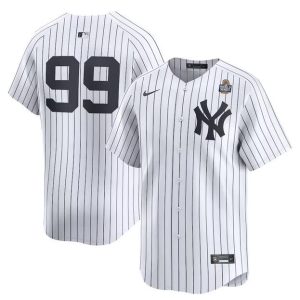 New York Yankees #99 Aaron Judge White 2024 World Series Home Limited Stitched Jersey