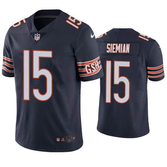 Chicago Bears #15 Trevor Siemian Navy Vapor Untouchable Limited Stitched Jersey