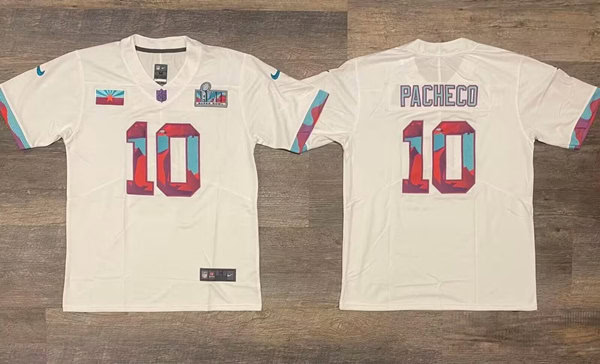 Kansas City Chiefs #10 Isiah Pacheco White Super Bowl LVII Patch Vapor Untouchable Limited Stitched Jersey