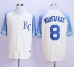 Royals #8 Mike Moustakas Cream Exclusive Vintage Stitched Jersey