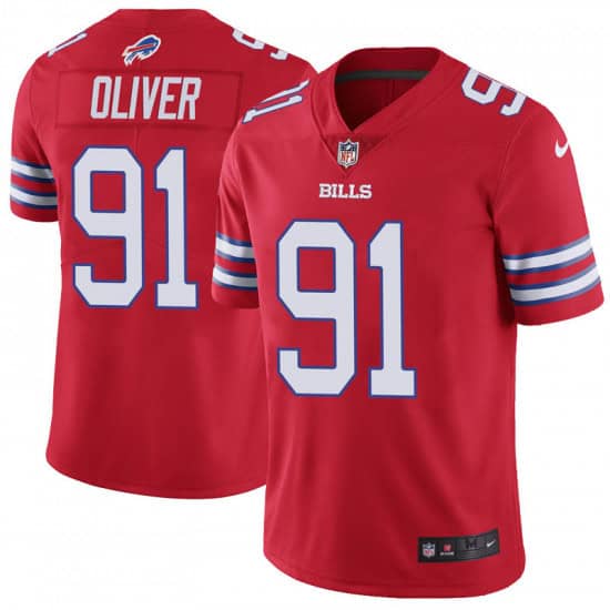 Buffalo Bills #91 Ed Oliver Red Vapor Untouchable Limited Stitched Jersey