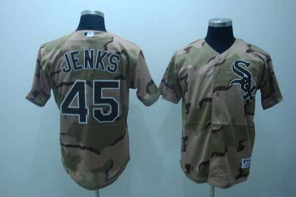 White Sox #45 Bobby Jenks Stitched Camouflage Jersey