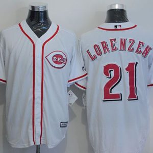 Reds #21 Michael Lorenzen White New Cool Base Stitched Jersey