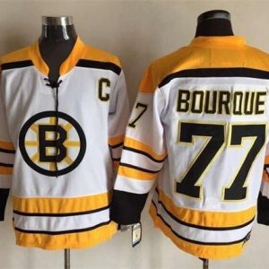 CCM Throwback Bruins #77 Ray Bourque White Stitched Jersey