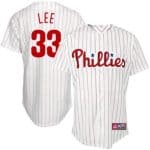 Phillies #33 Cliff Lee White(Red Strip) Stitched Jersey