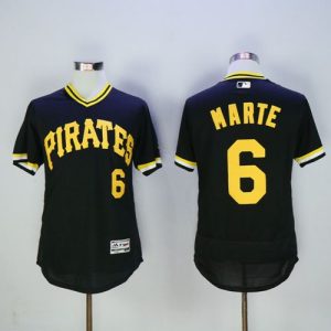 Pirates #6 Starling Marte Black Flexbase Authentic Collection Cooperstown Stitched Jersey