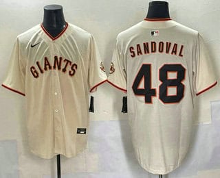 San Francisco Giants #48 Pablo Sandoval Cream Limited Stitched Jersey