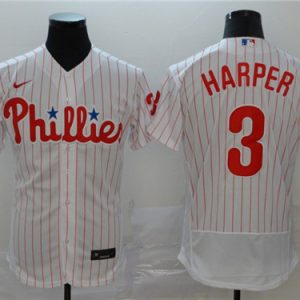 Philadelphia Phillies #3 Bryce Harper White Flex Base Stitched Jersey